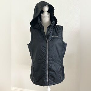 Columbia Black Hooded Vest Jacket